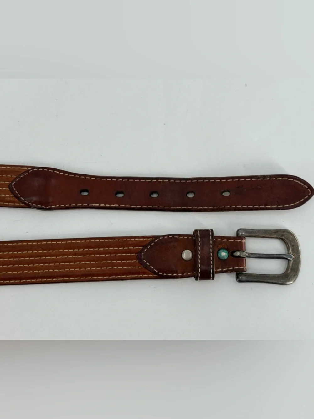 Vintage Casual‎ Tan Brown Leather Belt 32